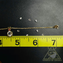 Load image into Gallery viewer, 10k Yellow Gold Ruby & White Quartz Rope Bracelet 7" Dainty Vintage Estate 2.3g