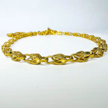 Load image into Gallery viewer, 14k Yellow Gold Antique Turkish Link Chain Necklace 17.5" 4.5mm Solid Gold 17.5g