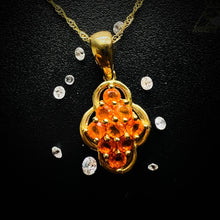 Load image into Gallery viewer, 10k Yellow Gold Opal Necklace 18" .35CT Estate Jewelry Orange Mexican Opal 1.8g