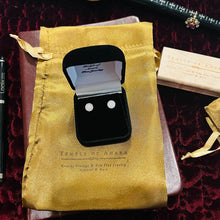 Load image into Gallery viewer, 10k Yellow Gold Antique Moonstone Earrings Threaded Earrings Georgian Earrings