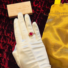 Load image into Gallery viewer, 10K Rose Gold 2.55cttw Ruby Halo Ring Size 7.5 Cluster Engagement Ring