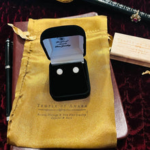 Load image into Gallery viewer, 10k Yellow Gold Antique Moonstone Earrings Threaded Earrings Georgian Earrings