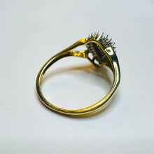 Load image into Gallery viewer, 10k Yellow Gold Diamond Ring Size 7 .20cttw Wedding Ring Pear Shaped Cluster Ring 1.8g