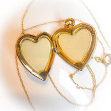Load image into Gallery viewer, 10k Yellow Gold Locket Necklace 16" 3.4g Rainbow Mother Of Pearl Heart Pendant