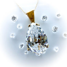 Load image into Gallery viewer, 10k Yellow Gold Necklace 19" 9.2CT Lab Diamond Pear Cut Estate Find 3.1g