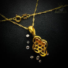 Load image into Gallery viewer, 10k Yellow Gold Opal Necklace 18" .35CT Estate Jewelry Orange Mexican Opal 1.8g