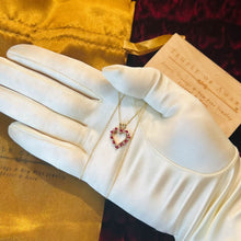 Load image into Gallery viewer, Ruby Necklace 18" 10k Yellow Gold .40ct Natural Ruby Diamond Heart Necklace 1.4g