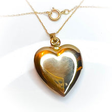 Load image into Gallery viewer, 10k Yellow Gold Locket Necklace 16" 3.4g Rainbow Mother Of Pearl Heart Pendant