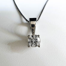 Load image into Gallery viewer, 10k White Gold 1/4ct Solitaire Natural Diamond Necklace 19&quot; Anniversary Gift
