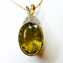 Load image into Gallery viewer, REAL 14k YELLOW GOLD 4.2cttw Oval Cut Natural Lemon Citrine Necklace 16&quot; 5.6g
