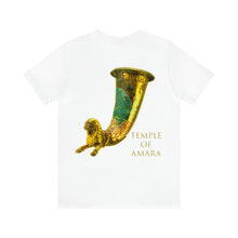Load image into Gallery viewer, Temple of Amara &quot;Nisa&quot; Tshirt For Men &amp; Women Back Print Ancient Parthian Lion Drinking Horn Unisex Tee
