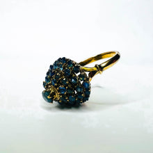Load image into Gallery viewer, 14k Yellow Gold 3.6cttw Natural Blue Sapphire Tiered Harem Ring Size 6 4.6g
