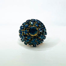 Load image into Gallery viewer, 14k Yellow Gold 3.6cttw Natural Blue Sapphire Tiered Harem Ring Size 6 4.6g
