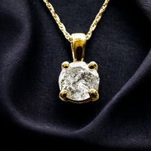 Load image into Gallery viewer, REAL 14k YELLOW GOLD 1/3ct Natural Diamond Solitaire Necklace 19&quot; Solid Gold 585
