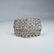 Load image into Gallery viewer, 14k GOLD 5 ROW 2ct Natural 45 DIAMONDS SOLID YELLOW GOLD RING Pyramid Ring 7g
