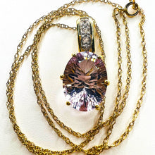 Load image into Gallery viewer, REAL 14k YELLOW GOLD Brazilian 4.4cttw ROSE DE FRANCE AMETHYST Necklace 18&quot; 4.3g
