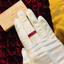 Load image into Gallery viewer, 10k Yellow Gold Natural Ruby Ring Size 9.25 3.35 CTTW Rubies Vintage Estate 2.9g
