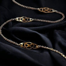Load image into Gallery viewer, 14k Gold Vintage Flat Link Bracelet 7.5&quot; Fancy French Bracelet C1960 Estate 1.2g Mid Century Minimalist Infinity Link Curb Chain Bracelet
