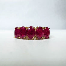 Load image into Gallery viewer, 10k Yellow Gold Natural Ruby Ring Size 9.25 3.35 CTTW Rubies Vintage Estate 2.9g
