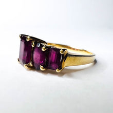 Load image into Gallery viewer, 10k Yellow Gold Garnet Ring Size 6.25 Vintage Natural Almandine Garnet 3g Purple Garnet Earth Mined Gemstone Ring Anniversary Gift for Wife
