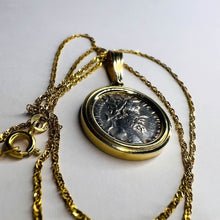 Load image into Gallery viewer, 14k Gold Ancient Coin Necklace 18&quot; 5.7g Silver Roman Emperor Commodus 177-192 AD Vintage Antique Fine Jewelry Best gift for Anniversary
