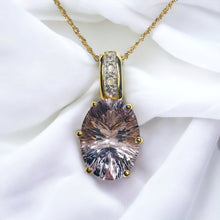 Load image into Gallery viewer, REAL 14k YELLOW GOLD Brazilian 4.4cttw ROSE DE FRANCE AMETHYST Necklace 18&quot; 4.3g
