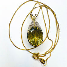 Load image into Gallery viewer, REAL 14k YELLOW GOLD 4.2cttw Oval Cut Natural Lemon Citrine Necklace 16&quot; 5.6g
