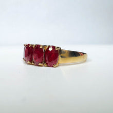 Load image into Gallery viewer, 10k Yellow Gold Natural Ruby Ring Size 9.25 3.35 CTTW Rubies Vintage Estate 2.9g
