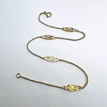 Load image into Gallery viewer, 14k Gold Vintage Flat Link Bracelet 7.5&quot; Fancy French Bracelet C1960 Estate 1.2g Mid Century Minimalist Infinity Link Curb Chain Bracelet

