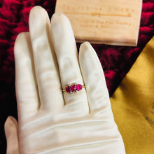 Load image into Gallery viewer, Antique 10k Yellow Gold 1ct Ruby Seed Pearl Ring Size 6.75 Victorian Estate 1.9g
