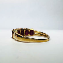 Load image into Gallery viewer, 10k Yellow Gold Natural Ruby Ring Size 9.25 3.35 CTTW Rubies Vintage Estate 2.9g
