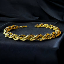 Load image into Gallery viewer, Vintage 14k Yellow Gold 6mm Rope Bracelet 7.25&quot; Hand Crafted Cable Rings 4.5g
