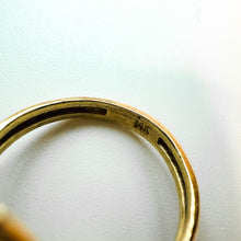 Load image into Gallery viewer, 14k Yellow Gold Antique Carved Shell Cameo Diamond Size 6 Ring Vintage 3.7g
