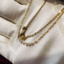 Load image into Gallery viewer, Antique 14k Yellow Gold NATURAL WILD PEARLS Necklace 13&quot; 2.2mm GENUINE PEARLS 1g
