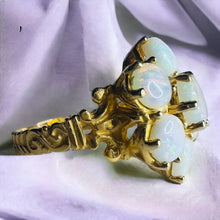 Load image into Gallery viewer, Antique 14k Yellow Gold Natural Opal Ring Size 7 2CT Victorian Era Vintage 4.1g
