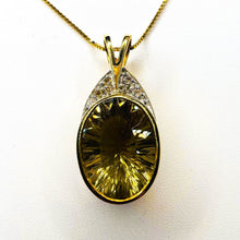 Load image into Gallery viewer, REAL 14k YELLOW GOLD 4.2cttw Oval Cut Natural Lemon Citrine Necklace 16&quot; 5.6g
