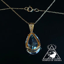 Load image into Gallery viewer, 10k Yellow Gold Necklace 19&quot; 9.2CT Lab Diamond Pear Cut Estate Find 3.1g Anniversary Gift for Wife Girlfriend Best Gift for Christmas
