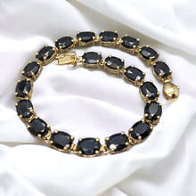 Load image into Gallery viewer, 10k Gold Sapphire Bracelet 7.15&quot; 15 Carat T.W. Natural Genuine Sapphires 8.4g
