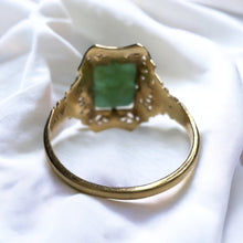 Load image into Gallery viewer, 10k Yellow Gold Antique Emerald Ring Size 5 Natural Emerald 1.5CTTW Vintage Ring
