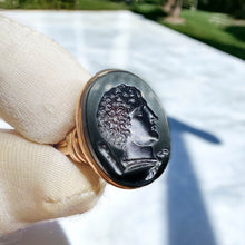 Load image into Gallery viewer, Georgian Carnelian Intaglio Gold Signet Ring 14k Gold Hercules Antique size 6.5
