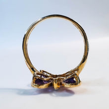 Load image into Gallery viewer, 10k Yellow Gold 1.25ct Natural Amethyst Butterfly Ring Size 7 Amethyst Ring 2.2g
