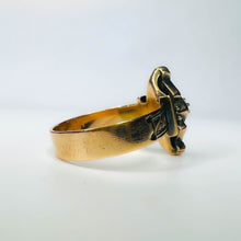 Load image into Gallery viewer, Antique Victorian Solid 10k Gold Turquoise and Seed Pearl Ring size 8 3.5g
