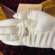 Load image into Gallery viewer, 10k Yellow Gold Necklace 19&quot; 9.2CT Lab Diamond Pear Cut Estate Find 3.1g Anniversary Gift for Wife Girlfriend Best Gift for Christmas
