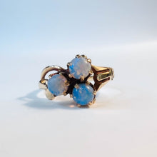Load image into Gallery viewer, Antique Victorian 14k Yellow Gold Opal Ring Size 4.5 Estate Cluster Ring 1.2g
