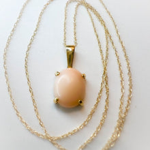 Load image into Gallery viewer, Antique Angel Skin Coral Necklace 16&quot; 14k Yellow Gold 1.3g Peach Vintage Pendant
