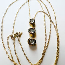 Load image into Gallery viewer, Diamond Necklace 18&quot; 10K Yellow Gold .15CT Journey Pendant Estate Vintage 1.3g
