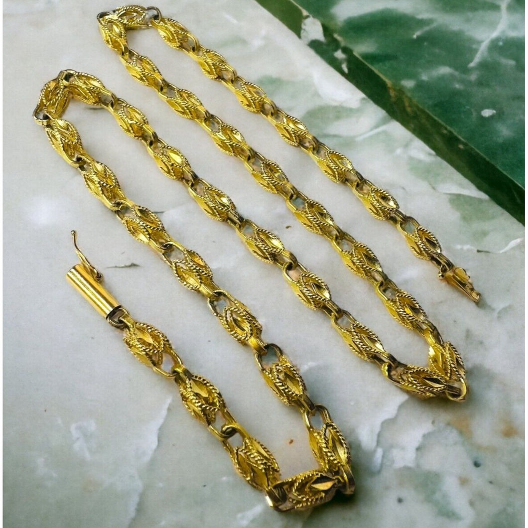 10k, 18k, and 14k jewelry, engagement rings, wedding rings, promise rings, Christmas gifts, April birthstone rings, birthday gifts, Mother's Day gifts, fall fashion jewelry, diamond rings, sapphire jewelry, ruby & emerald pendants, necklaces, 14k Yellow Gold Turkish Link Necklace Solid Gold Antique Necklace Vintage Necklaces 