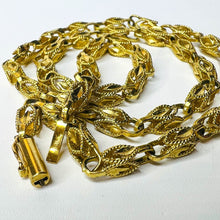 Load image into Gallery viewer, 14k Yellow Gold Antique Turkish Link Chain Necklace 17.5&quot; 4.5mm Solid Gold 17.5g
