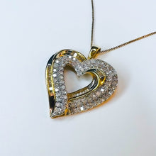 Load image into Gallery viewer, 10k Yellow Gold Diamond Necklace 18&quot;  Heart Pendant .30ct Natural Diamonds 3.2g
