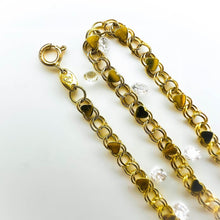 Load image into Gallery viewer, Solid 10k Yellow Gold Heart Bracelet 7.35&quot; Fancy Gold Chain 3.5mm Estate  1.6g
